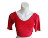 Red Plain Stretchable Blouse with silver stripes