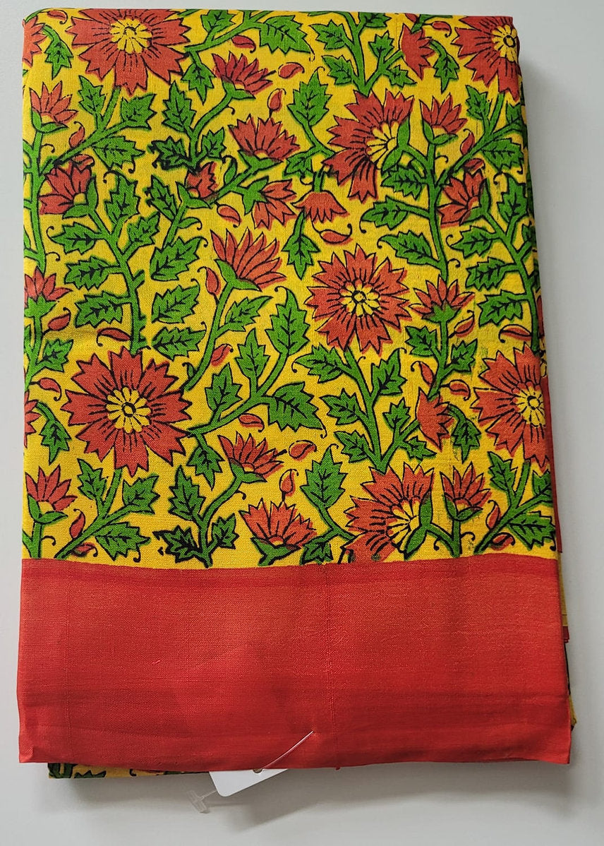 Bengal Silk Saree-Yellow - MIRASILKS Bengal Silk Saree-Yellow