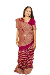 Wine Banarasi Georgette Saree