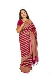 Wine Banarasi Georgette Saree