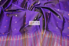 Midnight Blue Kanjivaram Silk Saree - MIRASILKS Midnight Blue Kanjivaram Silk Saree