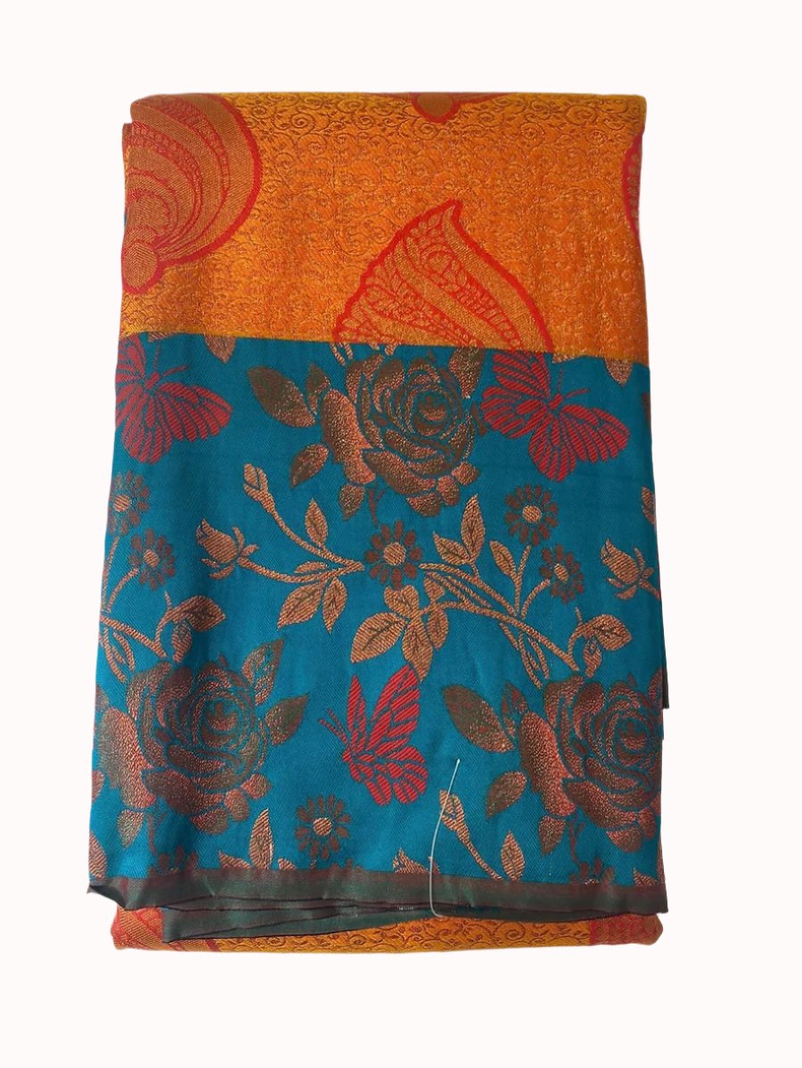 Burnt Orange semi silk saree - MIRASILKS Burnt Orange semi silk saree