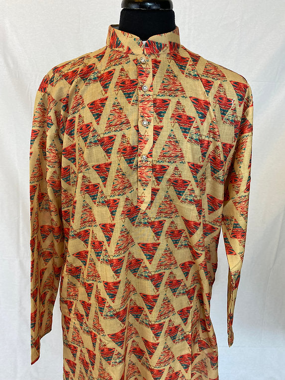 Beige Cotton Men's Kurta - MIRASILKS Beige Cotton Men's Kurta