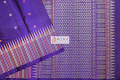 Midnight Blue Kanjivaram Silk Saree - MIRASILKS Midnight Blue Kanjivaram Silk Saree