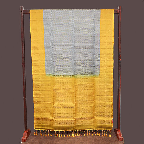 Gray Patterned Soft Silk Saree |SILK MARK CERTIFIED - MIRASILKS Gray Patterned Soft Silk Saree |SILK MARK CERTIFIED