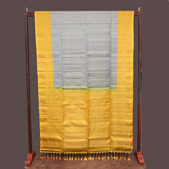 Gray Patterned Soft Silk Saree |SILK MARK CERTIFIED - MIRASILKS Gray Patterned Soft Silk Saree |SILK MARK CERTIFIED