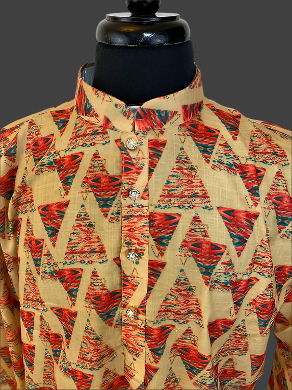 Beige Cotton Men's Kurta - MIRASILKS Beige Cotton Men's Kurta