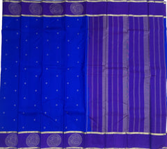 Cobalt Blue Kanjivaram Saree with Peacock Border and Indigo Pallu