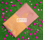 Coral Cream Kanjivaram Silk Saree - MIRASILKS Coral Cream Kanjivaram Silk Saree