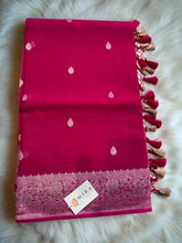 Dark Fuchsia Banaras Khaddi Saree 1