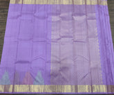 Deep Lavender Kanjivaram Saree with Gold Zari Border