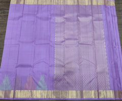Deep Lavender Kanjivaram Saree with Gold Zari Border