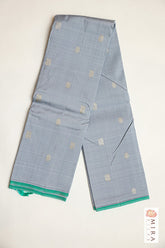 Harbor Grey Kanjivaram Silk Saree - MIRASILKS Harbor Grey Kanjivaram Silk Saree