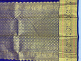 Mustard Kanjivaram Saree with Dark Violet Pallu & Peacock Border