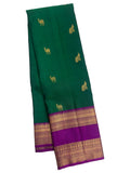 Pine Green Kanjivaram Saree with Magenta Pallu
