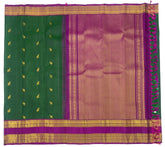 Pine Green Kanjivaram Saree with Magenta Pallu