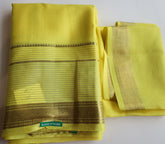 Yellow Color Mysore Silk Saree With Golden Border