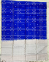 Royal Blue Saree with Light Grey pallu
