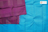 Plum Purple Kanjivaram Saree with Embroided Blouse - MIRASILKS Plum Purple Kanjivaram Saree with Embroided Blouse