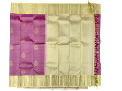 Dusky Purple Kanjivaram Saree With Gold Zari Pallu
