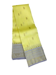 Marigold Yellow Kanjivaram Saree with Grey Border