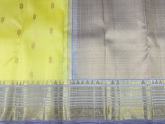 Marigold Yellow Kanjivaram Saree with Grey Border