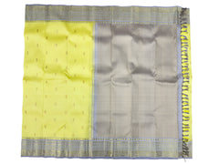 Marigold Yellow Kanjivaram Saree with Grey Border