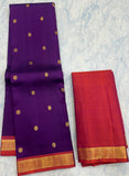 Deep Purple Kanjivaram Saree with Crimson Red Border