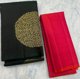 Dark Green Kanjivaram Saree with Emerald Red Pallu