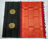 Dark Green Kanjivaram Saree with Emerald Red Pallu