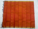 Rust Orange Kanjivaram Saree with Maroon Border