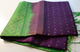 Purple Soft Silk Saree with Green Pallu