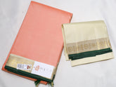 Peach Kanjivaram Saree with creme Border