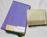 Lavender Kanjivaram Saree with creme Border
