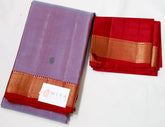 Grey Kanjivaram Saree with maroon Border