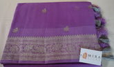 Purple Banaras Chiffon Saree With Silver zari