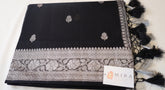 Black Banaras Chiffon Saree With Silver zari