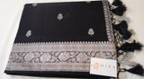 Black Banaras Chiffon Saree With Silver zari