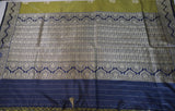 Elegant pure silk Moss Green Banaras Katan Silk Saree