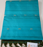 Turquoise Blue Soft Silk Saree with Moss Green Pallu