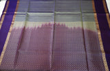 Gray Retta Pettu Soft Silk Saree with Purple border & Pallu