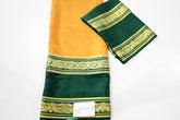 Pure Mysore Silk yellow color Saree With Green Border - Silk Mark Certified