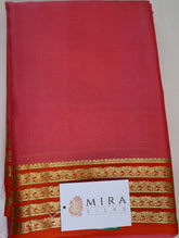 Pure Mysore Silk Pink color Saree With Orange border - Silk Mark Certified