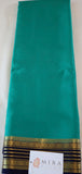 Pure Mysore Silk Sea Green color Saree With Navy Blue border - Silk Mark Certified