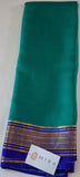 Pure Mysore Silk Sea Green color Saree With Royal Blue border - Silk Mark Certified