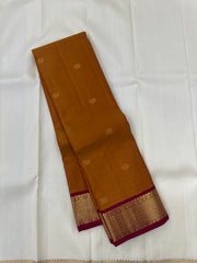 Mustard yellow Saree with red border & Pallu