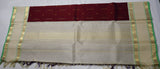 Maroon Kanjivaram Saree with Beige and Gold Border