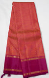Orange Kanjivaram Saree with Pink Border
