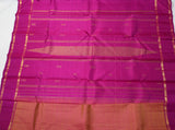 Orange Kanjivaram Saree with Pink Border