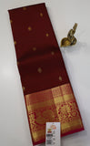 Maroon Kanjivaram Saree with Pink and Golden Zari Border